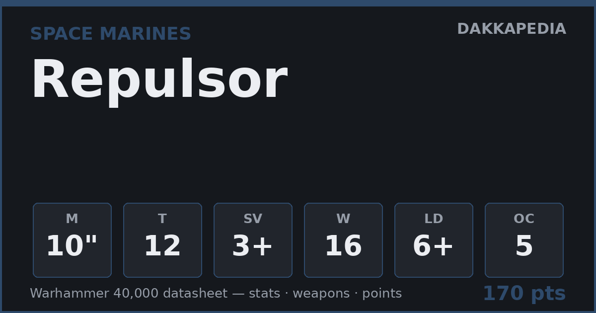 Repulsor datasheet — Warhammer 40K Space Marines